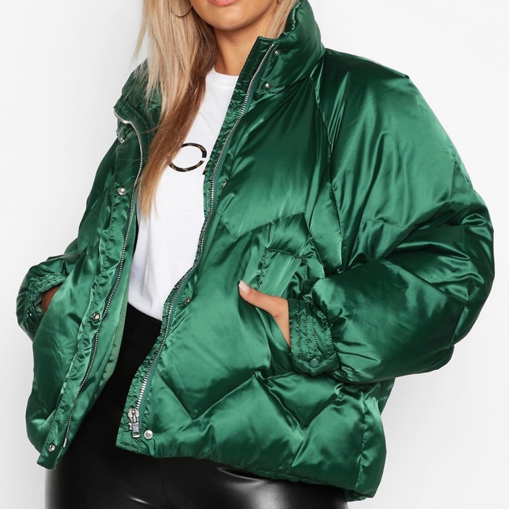 Plus Green Satin Bomber- Brand New with Tags